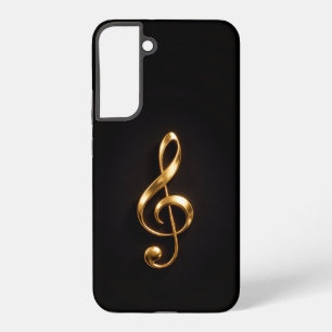 Black 4 Luxe Galaxy S22 Plus, Golden Treble Clef Samsung Galaxy Case