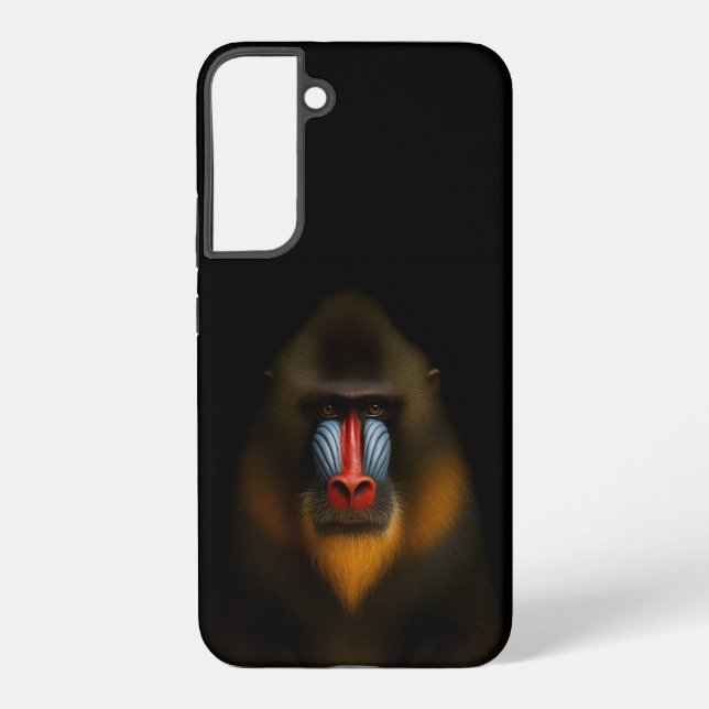Black 4 Luxe Galaxy S22 Plus, Mandrill Monkey Samsung Galaxy S22+ Case (Back)