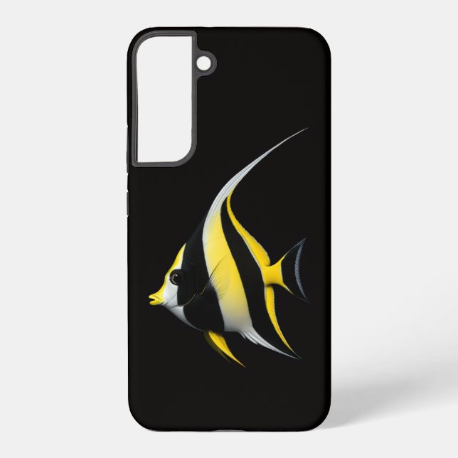 Black 4 Luxe Galaxy S22 Plus, Moorish Idol Fish Samsung Galaxy S22+ Case (Back)
