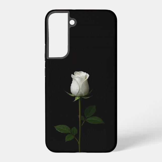 Black 4 Luxe Galaxy S22 Plus, Pure White Rose Samsung Galaxy S22+ Case (Back)