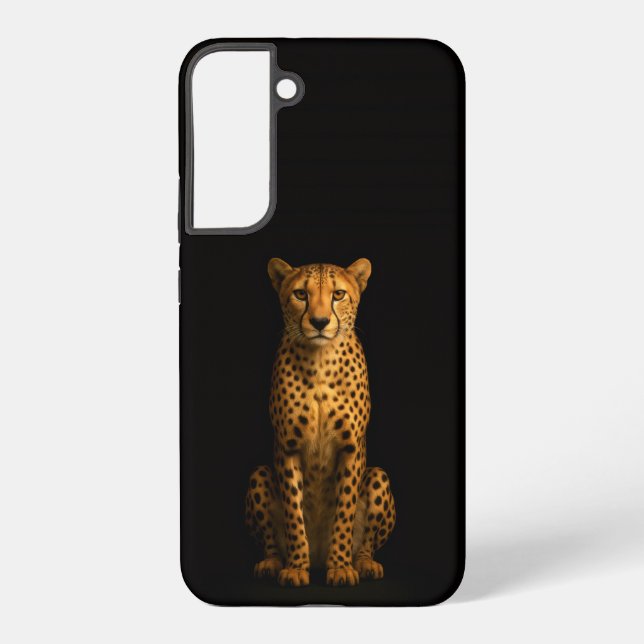 Black 4 Luxe Galaxy S22 Plus, Sleek Cheetah Samsung Galaxy S22+ Case (Back)