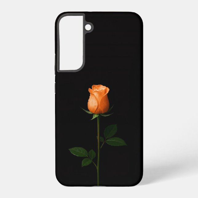Black 4 Luxe Galaxy S22 Plus, Sunset Orange Rose Samsung Galaxy S22+ Case (Back)