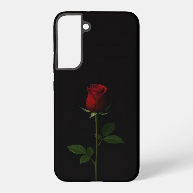 Black 4 Luxe Galaxy S22 Plus, Velvet Red Rose Samsung Galaxy S22+ Case (Back)