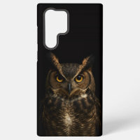 Black 4 Luxe Galaxy S22 Ultra Case, Golden Eye Owl