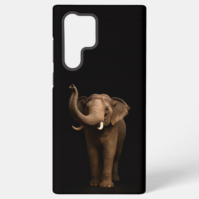 Black 4 Luxe Galaxy S22 Ultra, Mighty Elephant Samsung Galaxy S22 Ultra Case (Back)