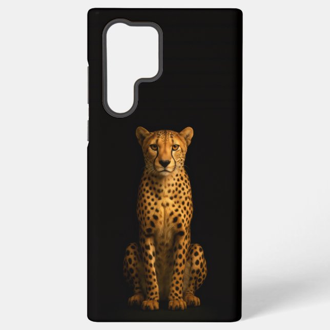 Black 4 Luxe Galaxy S22 Ultra, Sleek Cheetah Samsung Galaxy S22 Ultra Case (Back)