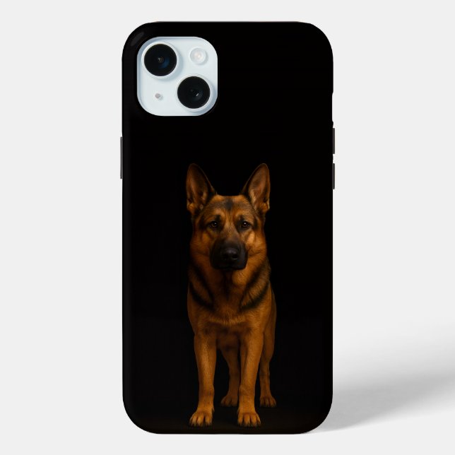 Black 4 Luxe, German Shepherd Dog iPhone 15 Plus Case-Mate iPhone Case (Back)