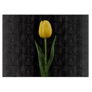 Black 4 Luxe Glass board Golden Yellow Tulip