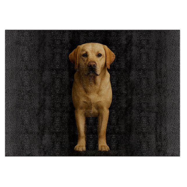 Black 4 Luxe Glass board Minimalist Labrador (Front)