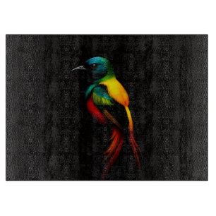Black 4 Luxe Glass board Rainbow Tropical Bird