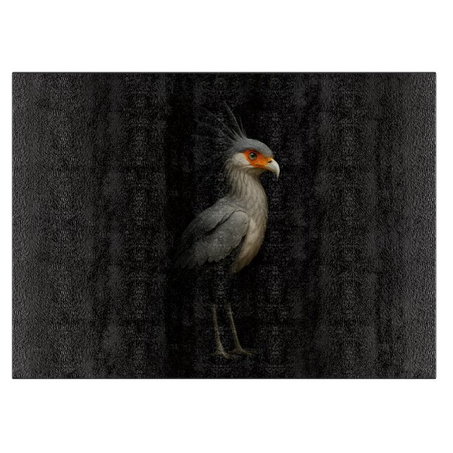 Black 4 Luxe Glass board Secretary Bird (Front)