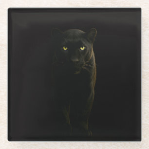 Black 4 Luxe Glass coaster, Black Panther Coaster