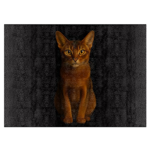 Black 4 Luxe Glass cutting board Abyssinian Beauty (Front)