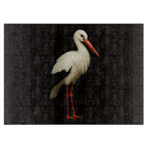 Black 4 Luxe Glass cutting board Graceful Stork