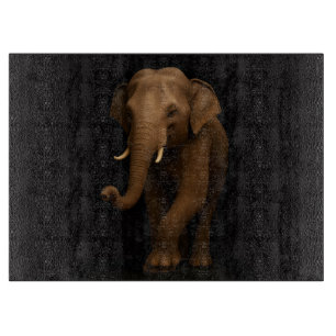 Black 4 Luxe Glass cutting board Indian Elephant