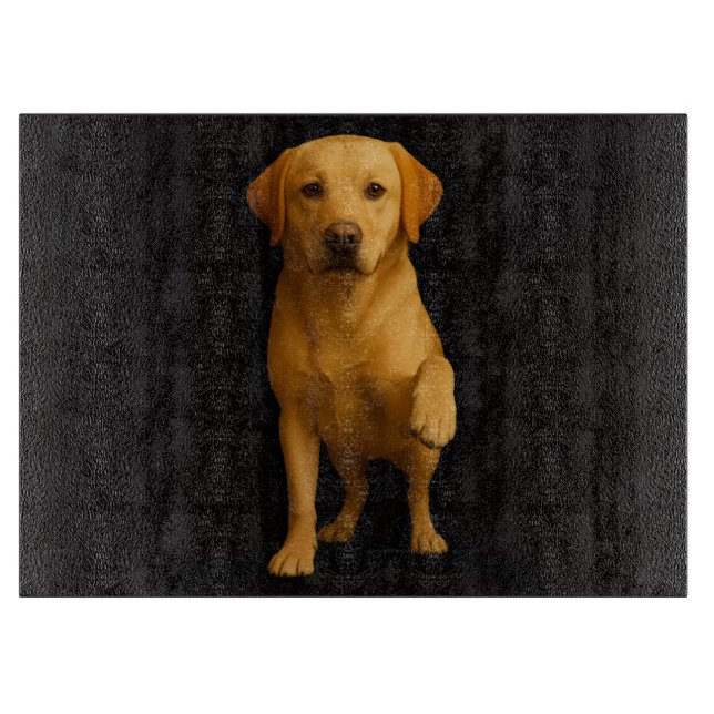Black 4 Luxe Glass cutting board Tender Labrador (Front)