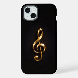 Black 4 Luxe, Golden Treble Clef iPhone 15 Plus Case