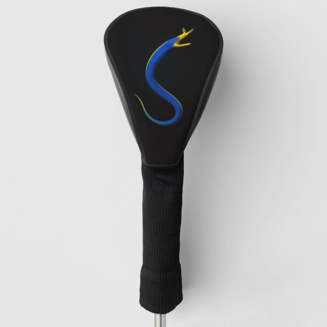 Black 4 Luxe Golf Driver Cover, Blue Ribbon Eel Golf Head Cover (Front)