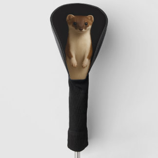 Black 4 Luxe Golf Driver Cover, Elegant Weasel Head Cover