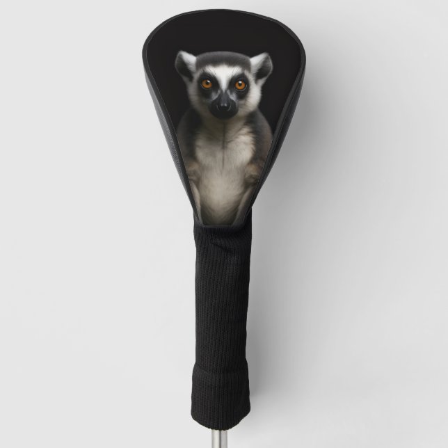 Black 4 Luxe Golf Driver Cover, Gentle Lemur Head Cover (Front)