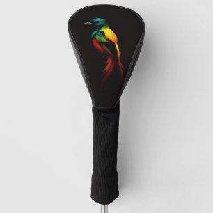 Black 4 Luxe Golf Driver Cover, Rainbow Bird Golf Head Cover