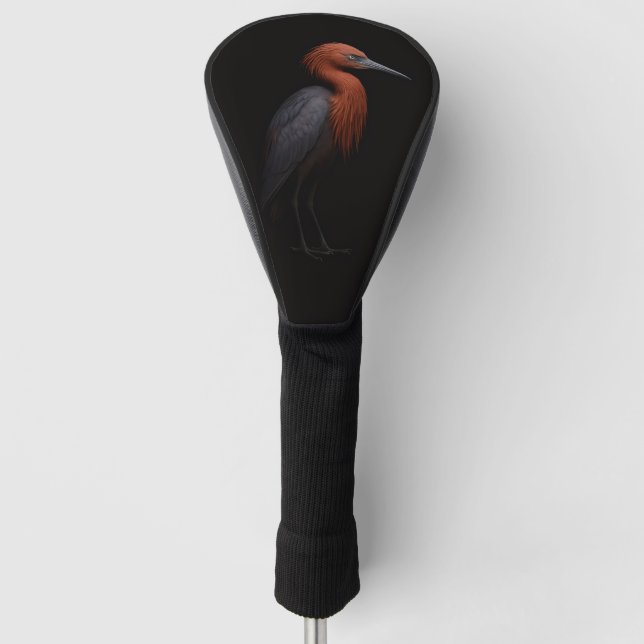 Black 4 Luxe Golf Driver Cover, Reddish Egret Golf Head Cover (Front)