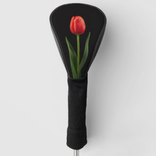 Black 4 Luxe Golf Driver Cover, Ruby Red Tulip Head Cover
