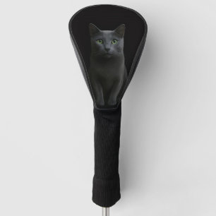 Black 4 Luxe Golf Driver Cover, Russian Blue Cat Golf Head Cover