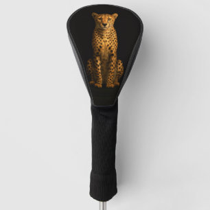 Black 4 Luxe Golf Driver Cover, Sleek Cheetah Head Cover