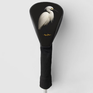 Black 4 Luxe Golf Driver Cover, Snowy Egret Head Cover