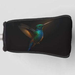 Black 4 Luxe Golf Putter Cover, Hummingbird flying Head Cover