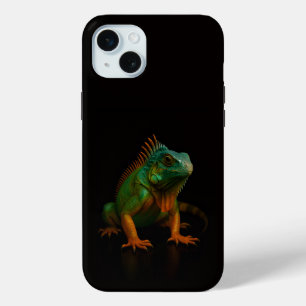 Black 4 Luxe, Green Iguana iPhone 15 Mini Case