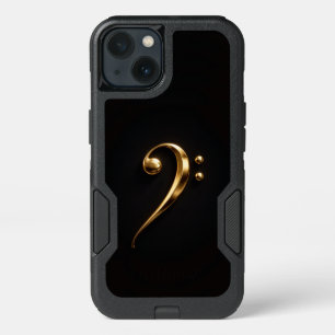 Black 4 Luxe  iPhone 13 Case, Golden Bass Clef