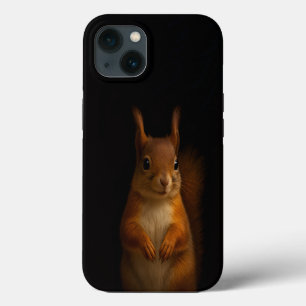 Black 4 Luxe iPhone 13 Case, Red Squirrel Case