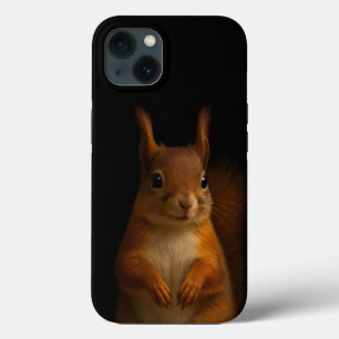 Black 4 Luxe iPhone 13 Case, Red Squirrel iPhone 13 Case