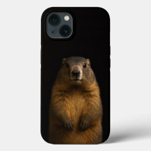 Black 4 Luxe iPhone 13, Fluffy Marmot iPhone 13 Case