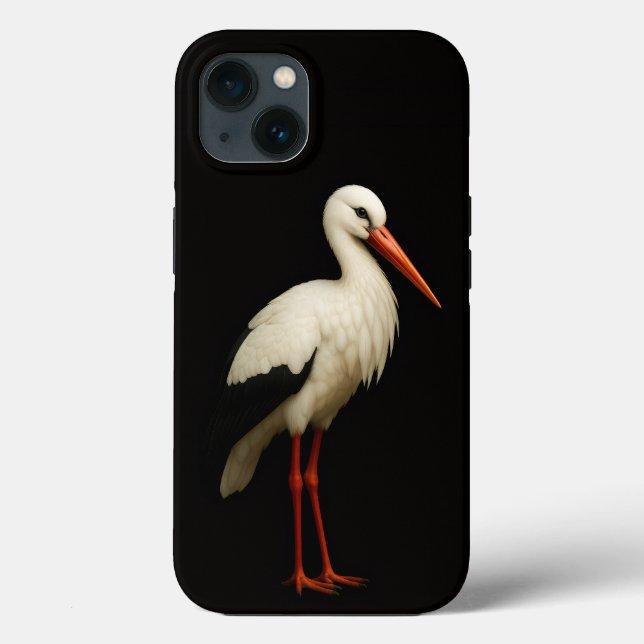 Black 4 Luxe iPhone 13, Graceful White Stork Case-Mate iPhone Case (Back)