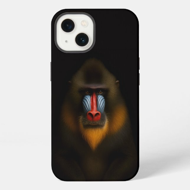Black 4 Luxe iPhone 13, Mandrill Monkey Case (Back)