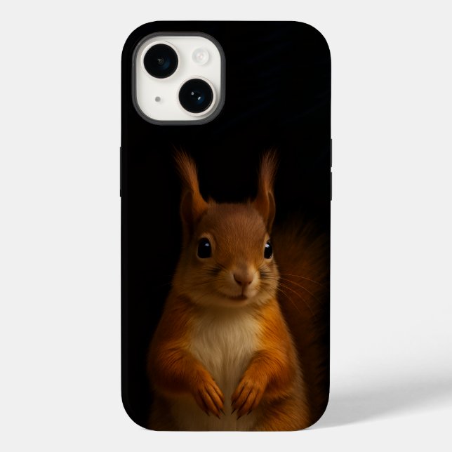 Black 4 Luxe iPhone 14 Case-Mate, Red Squirrel Case-Mate iPhone Case (Back)