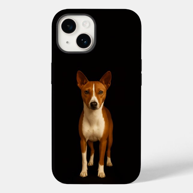 Black 4 Luxe iPhone 14 Mate, Classy Basenji Dog Case-Mate iPhone Case (Back)