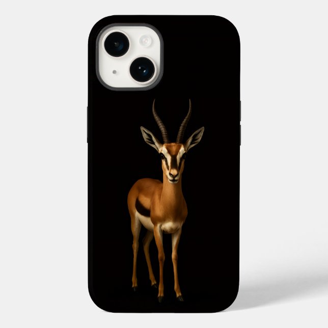 Black 4 Luxe iPhone 14 Mate, Elegant Gazella Case-Mate iPhone Case (Back)