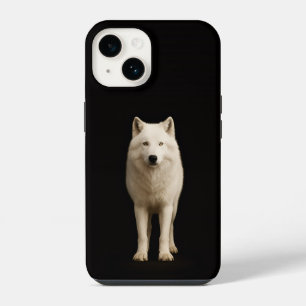 Black 4 Luxe iPhone 14 Mate, Ivory Arctic Wolf Case