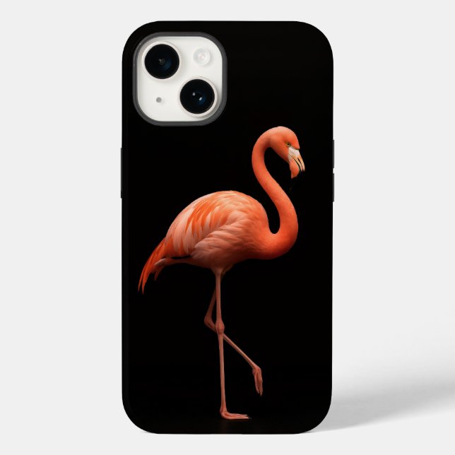 Black 4 Luxe iPhone 14 Mate, Pink Flamingo Case-Mate iPhone Case (Back)