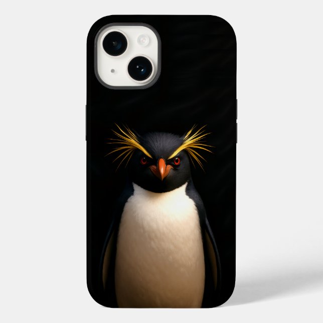 Black 4 Luxe iPhone 14 Mate, Rockhopper Penguin Case-Mate iPhone Case (Back)
