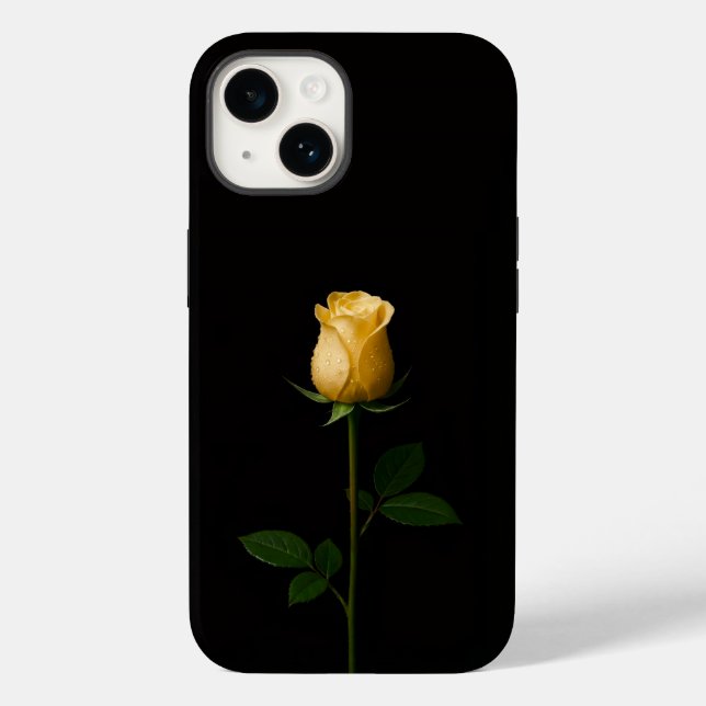 Black 4 Luxe iPhone 14 Mate, Sunlit Yellow Rose Case-Mate iPhone Case (Back)