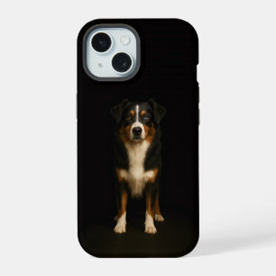 Black 4 Luxe iPhone 15 Case, Aussie Shepherd Case