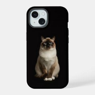 Black 4 Luxe iPhone 15 Case, Birmanese Cat Case