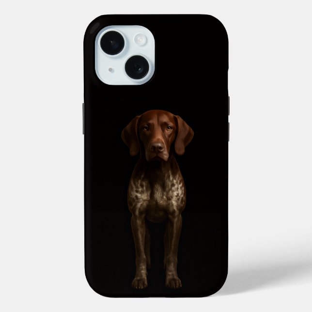 Black 4 Luxe iPhone 15 Case, German Pointer Dog Case-Mate iPhone Case (Back)