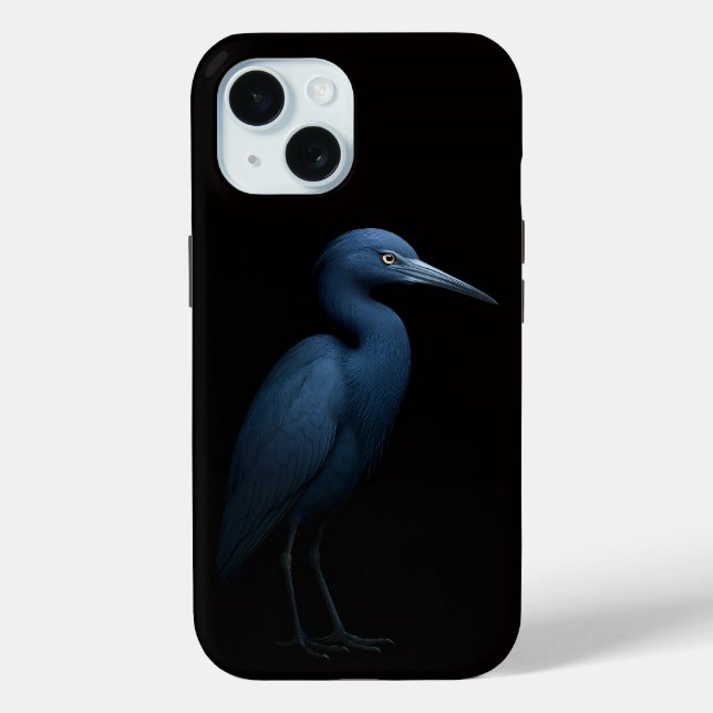 Black 4 Luxe iPhone 15 Case, Little Blue Heron Case-Mate iPhone Case (Back)