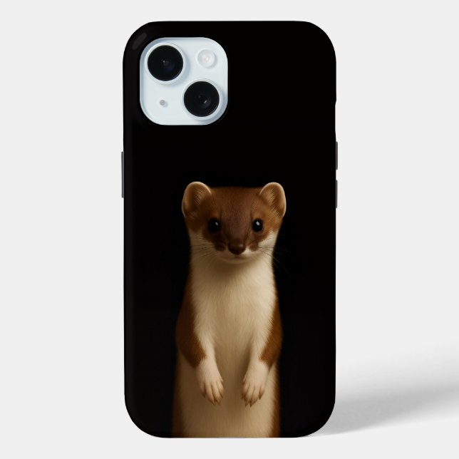 Black 4 Luxe iPhone 15 Case-Mate, Elegant Weasel  Case-Mate iPhone Case (Back)